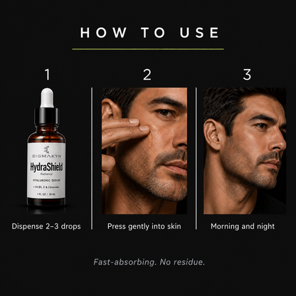 HydraShield Radiance™ — Men's Hyaluronic Acid Face Serum